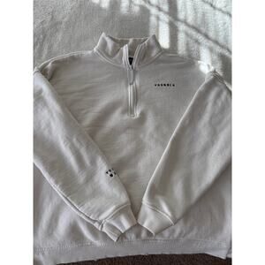 Men’s young LA quarter zip oatmeal long sleeve sweatshirt. Size Medium